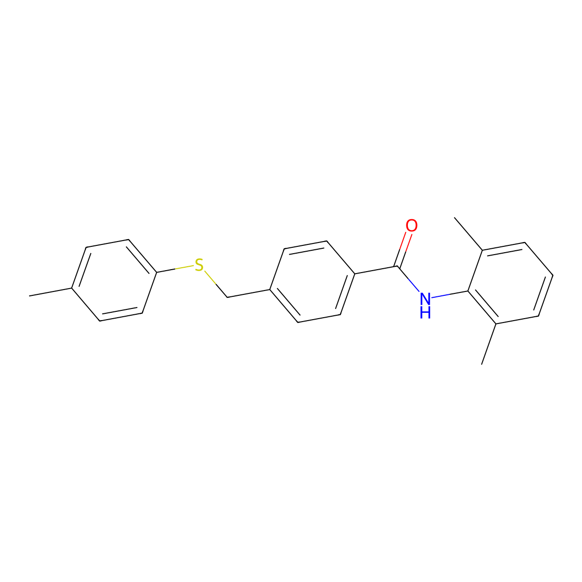 N-(2,6-Dimethylphenyl)-4-[[(4-methylphenyl)thio]methyl]benzamide molecular structure, CAS 714259-79-7