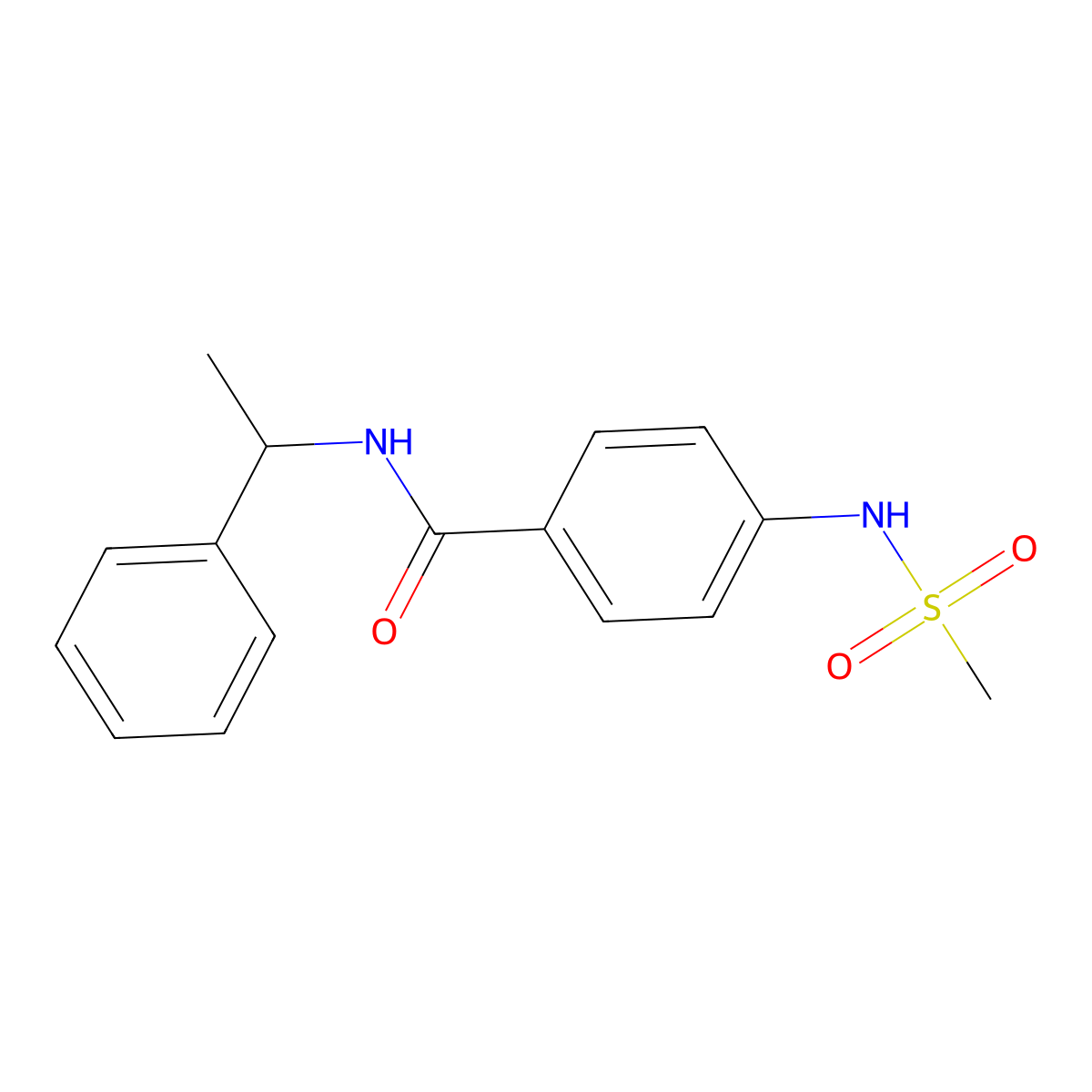 4-[(methylsulfonyl)amino]-N-(1-phenylethyl)benzamide molecular structure, CAS 714259-82-2