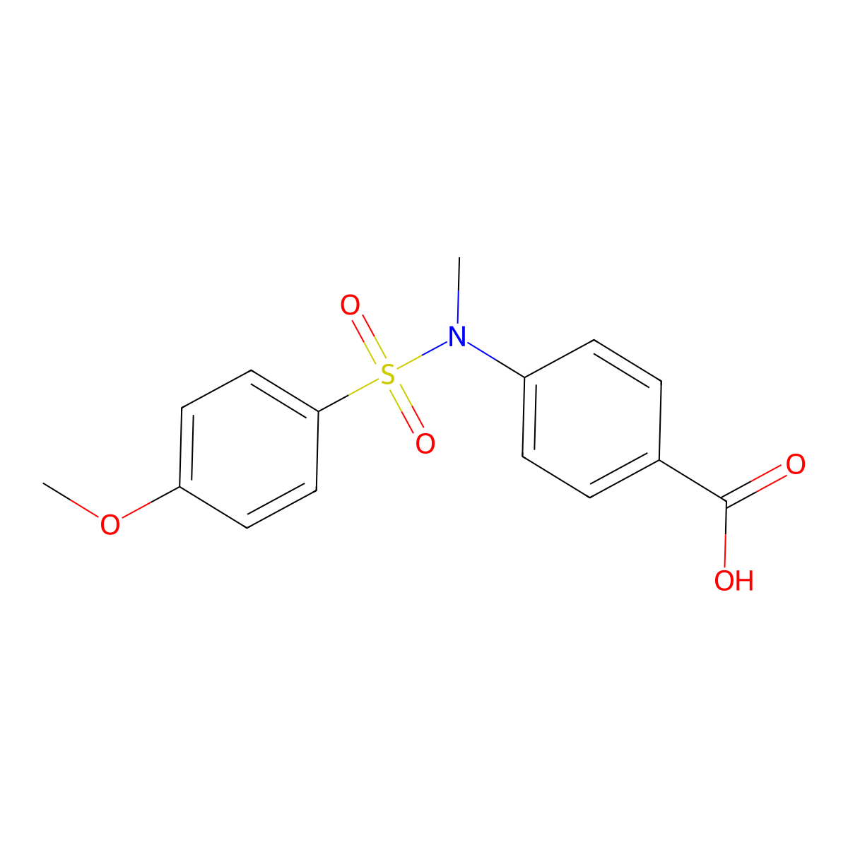 4-{[(4-Methoxyphenyl)sulfonyl](methyl)amino}benzoic acid molecular structure, CAS 714259-87-7