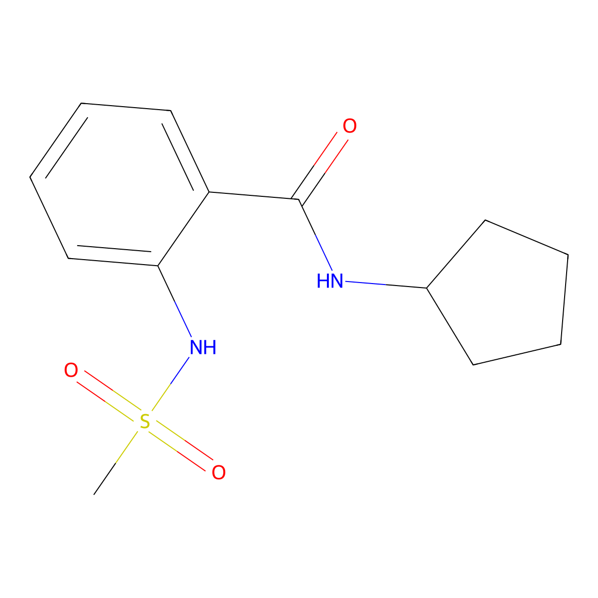 N-cyclopentyl-2-(methanesulfonamido)benzamide molecular structure, CAS 714259-95-7