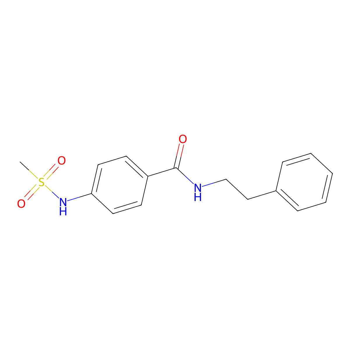4-[(methylsulfonyl)amino]-N-(2-phenylethyl)benzamide molecular structure, CAS 714260-39-6