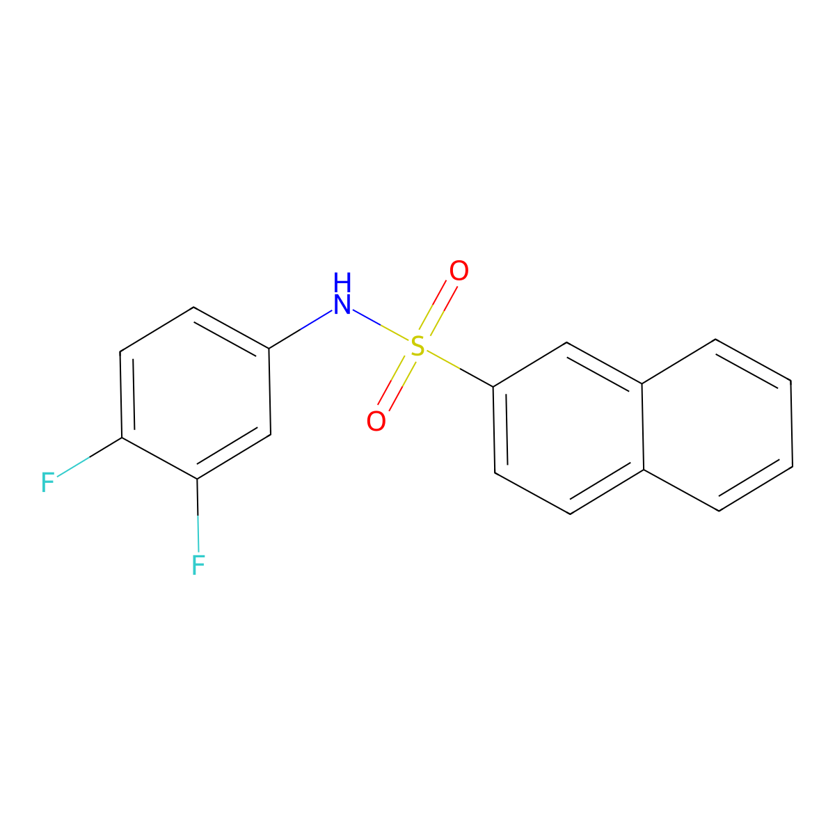N-(3,4-difluorophenyl)naphthalene-2-sulfonamide molecular structure, CAS 714260-64-7
