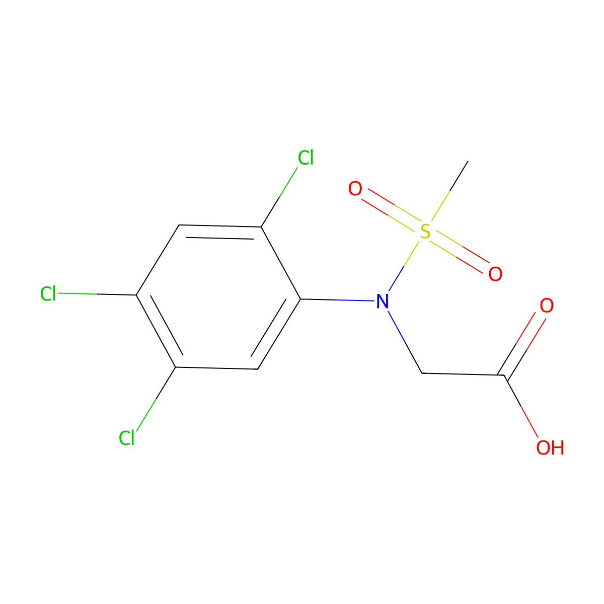 N-(methylsulfonyl)-N-(2,4,5-trichlorophenyl)glycine molecular structure, CAS 714260-75-0