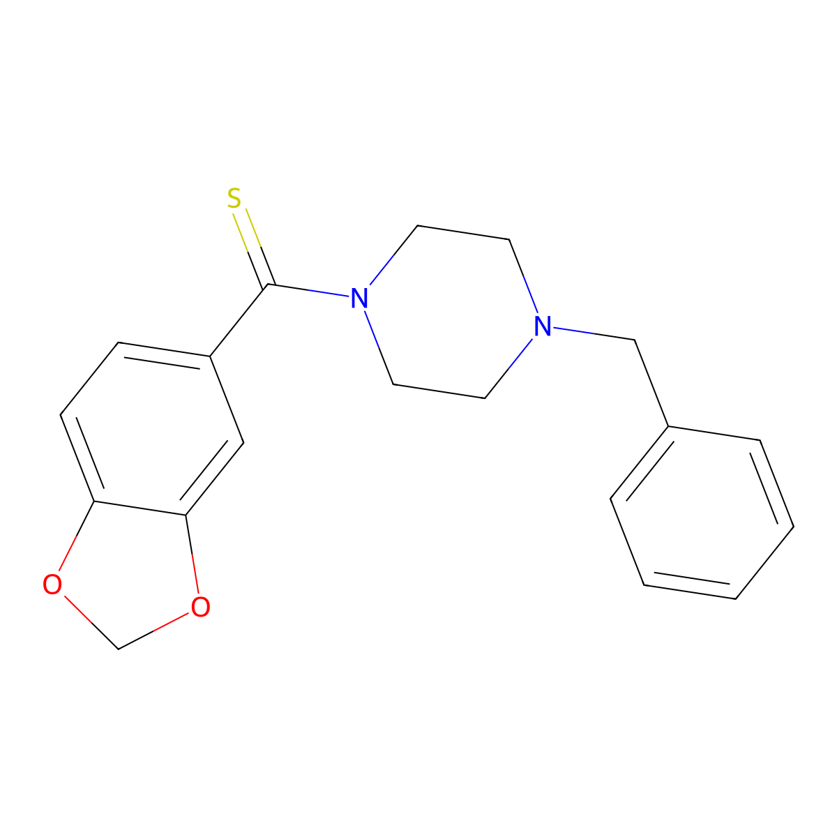1,3-Benzodioxol-5-yl(4-benzylpiperazin-1-yl)methanethione molecular structure, CAS 714260-79-4