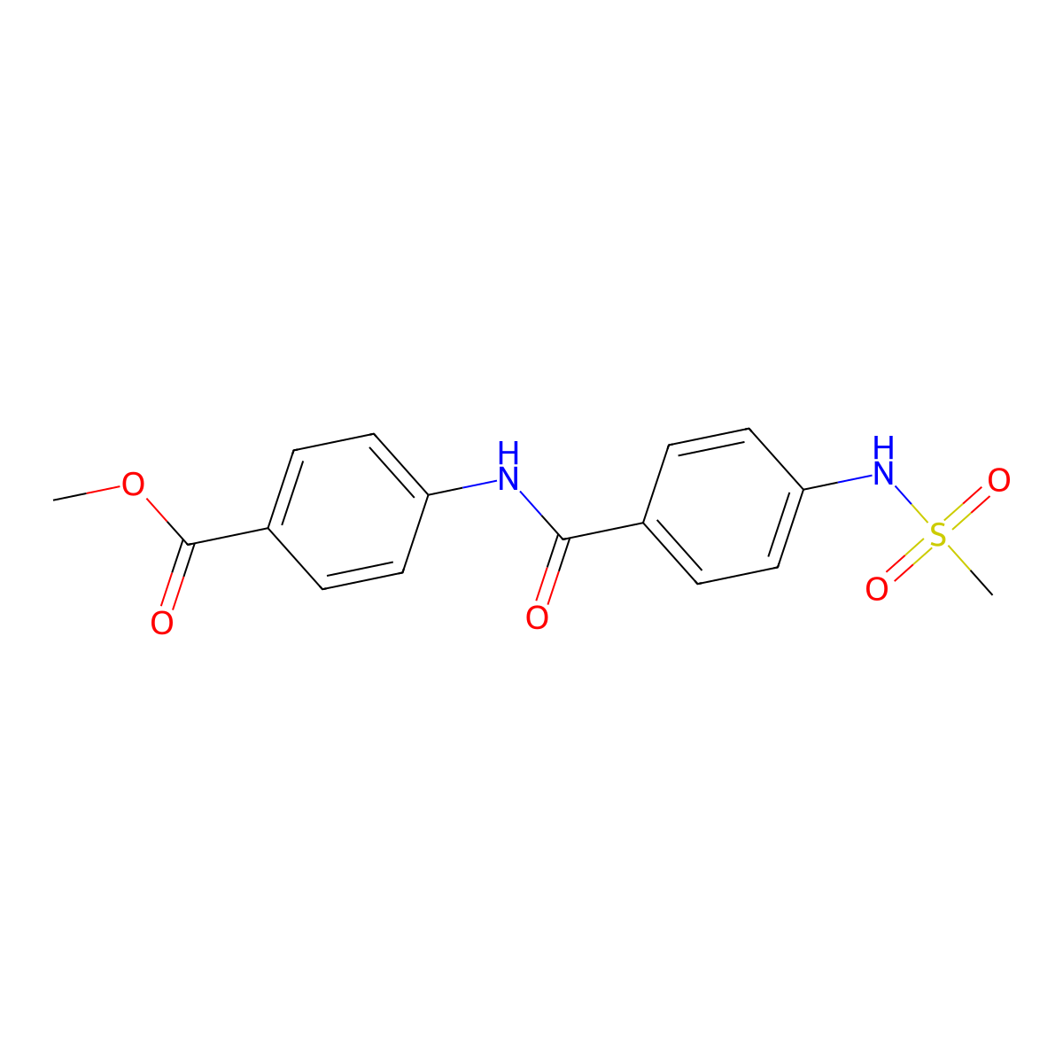 Methyl 4-[({4-[(methylsulfonyl)amino]phenyl}carbonyl)amino]benzoate molecular structure, CAS 714260-83-0