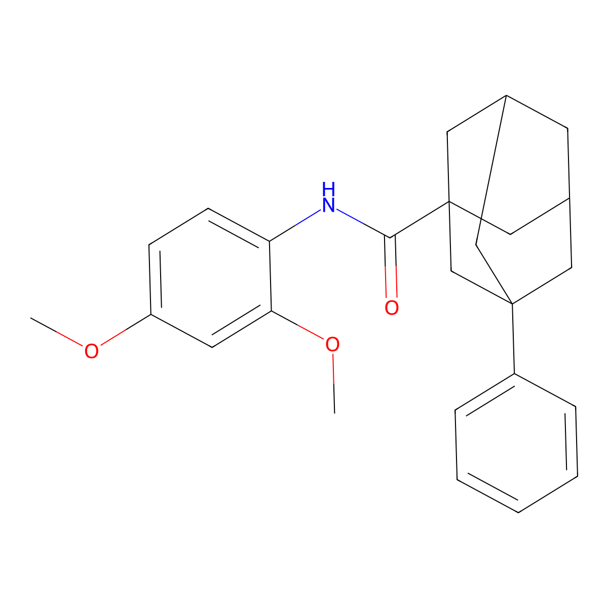 N-(2,4-dimethoxyphenyl)-3-phenyladamantane-1-carboxamide molecular structure, CAS 714260-87-4