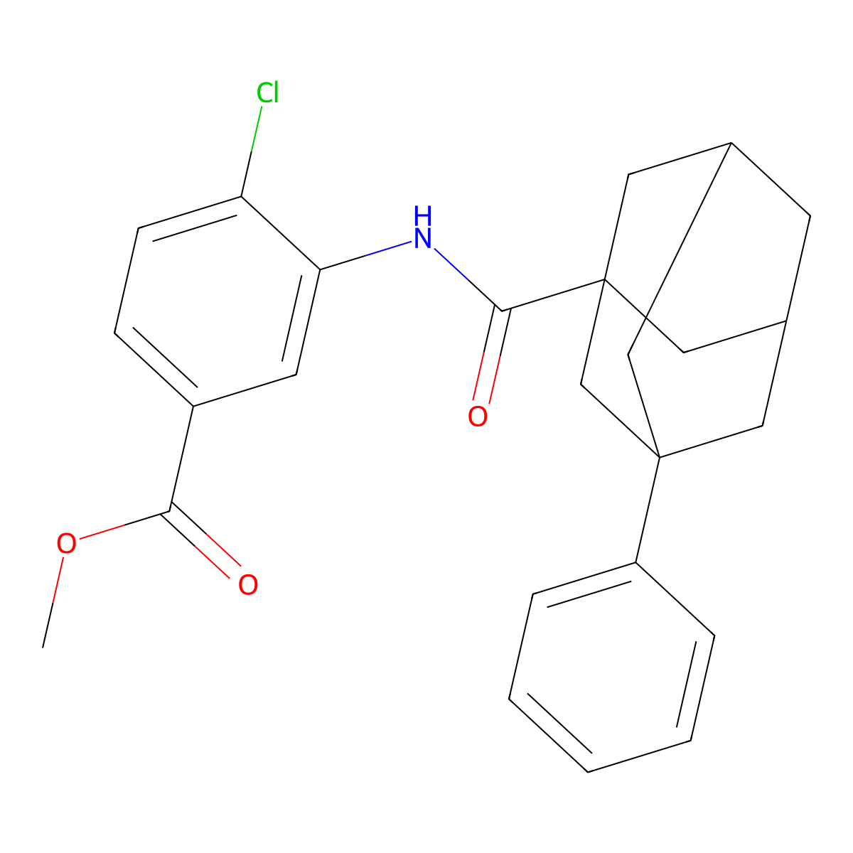 Methyl 4-chloro-3-[(3-phenyladamantanyl)carbonylamino]benzoate molecular structure, CAS 714260-88-5