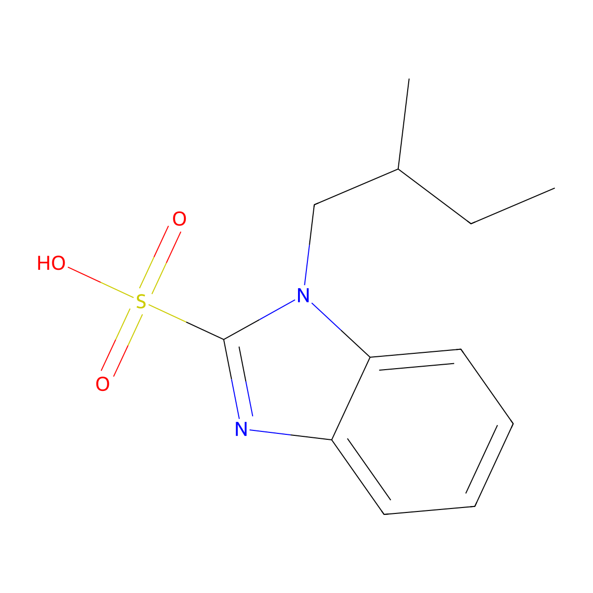 1-(2-Methylbutyl)benzimidazole-2-sulfonic acid molecular structure, CAS 714260-90-9