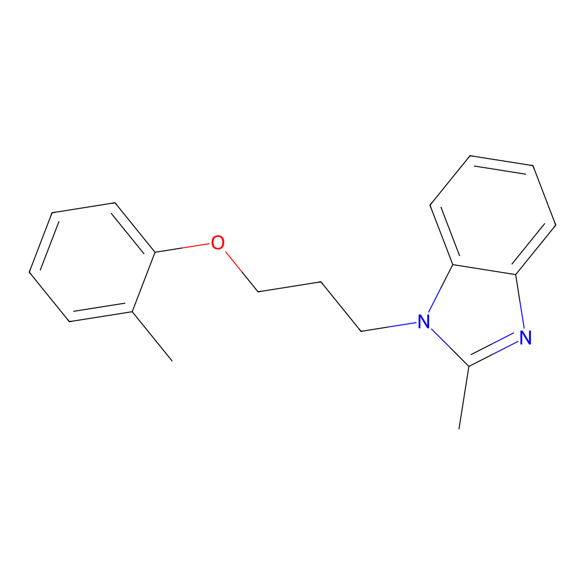 2-methyl-1-[3-(2-methylphenoxy)propyl]-1H-1,3-benzodiazole molecular structure, CAS 714260-96-5