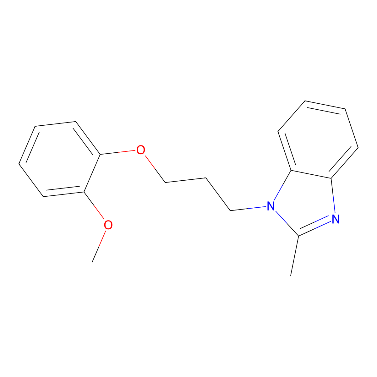 1-[3-(2-methoxyphenoxy)propyl]-2-methyl-1H-1,3-benzodiazole molecular structure, CAS 714260-97-6