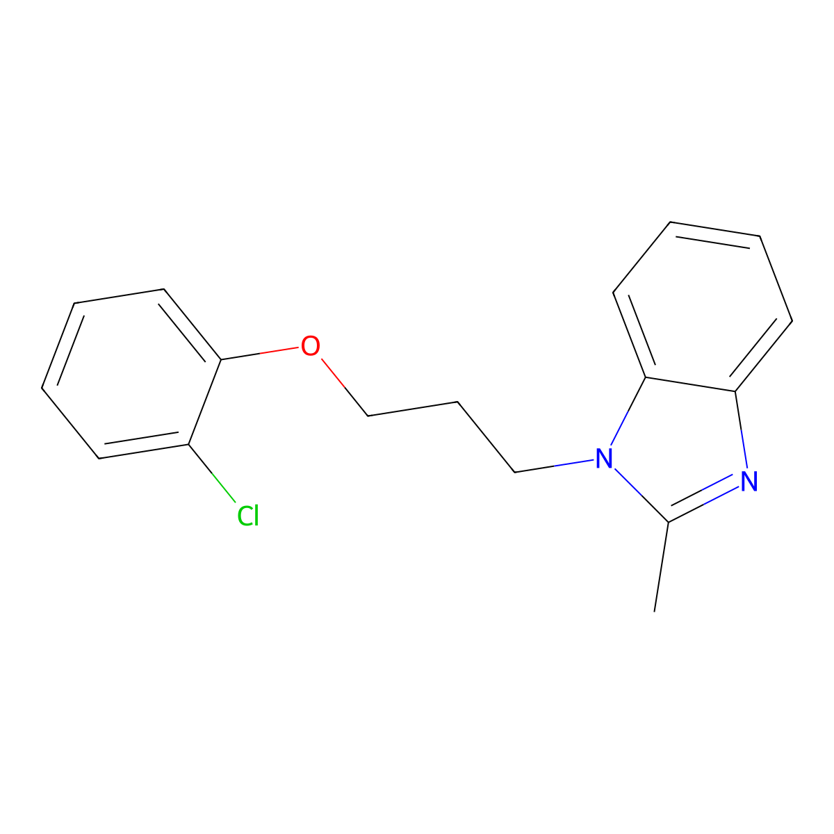 1-[3-(2-Chlorophenoxy)propyl]-2-methylbenzimidazole molecular structure, CAS 714260-98-7