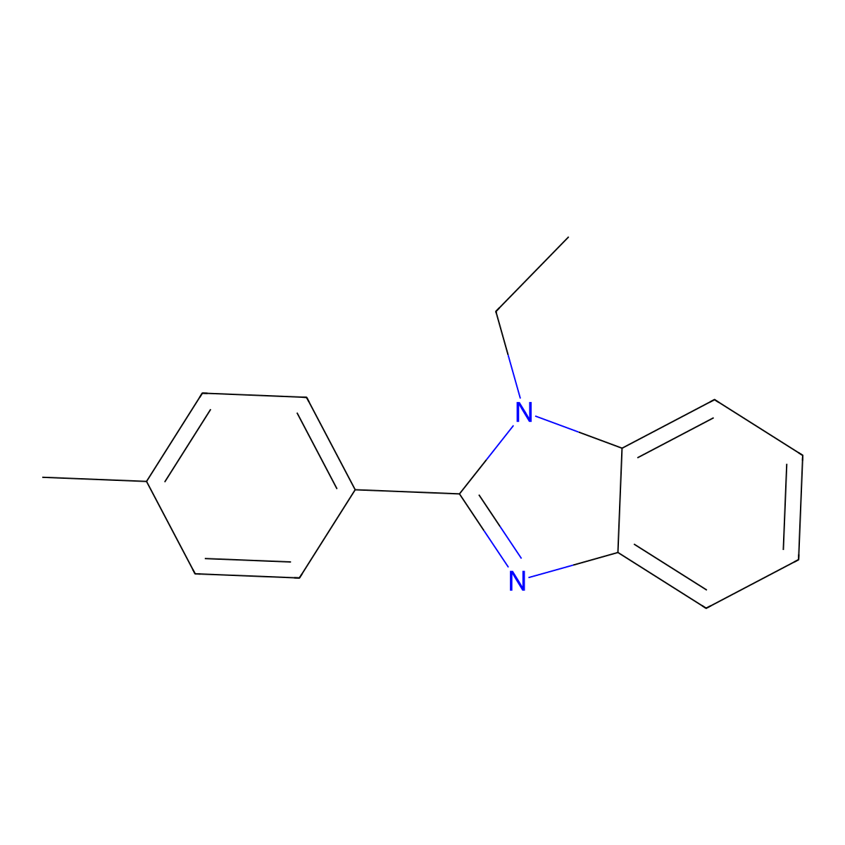 1-ethyl-2-(p-tolyl)-1H-benzo[d]imidazole molecular structure, CAS 714261-02-6