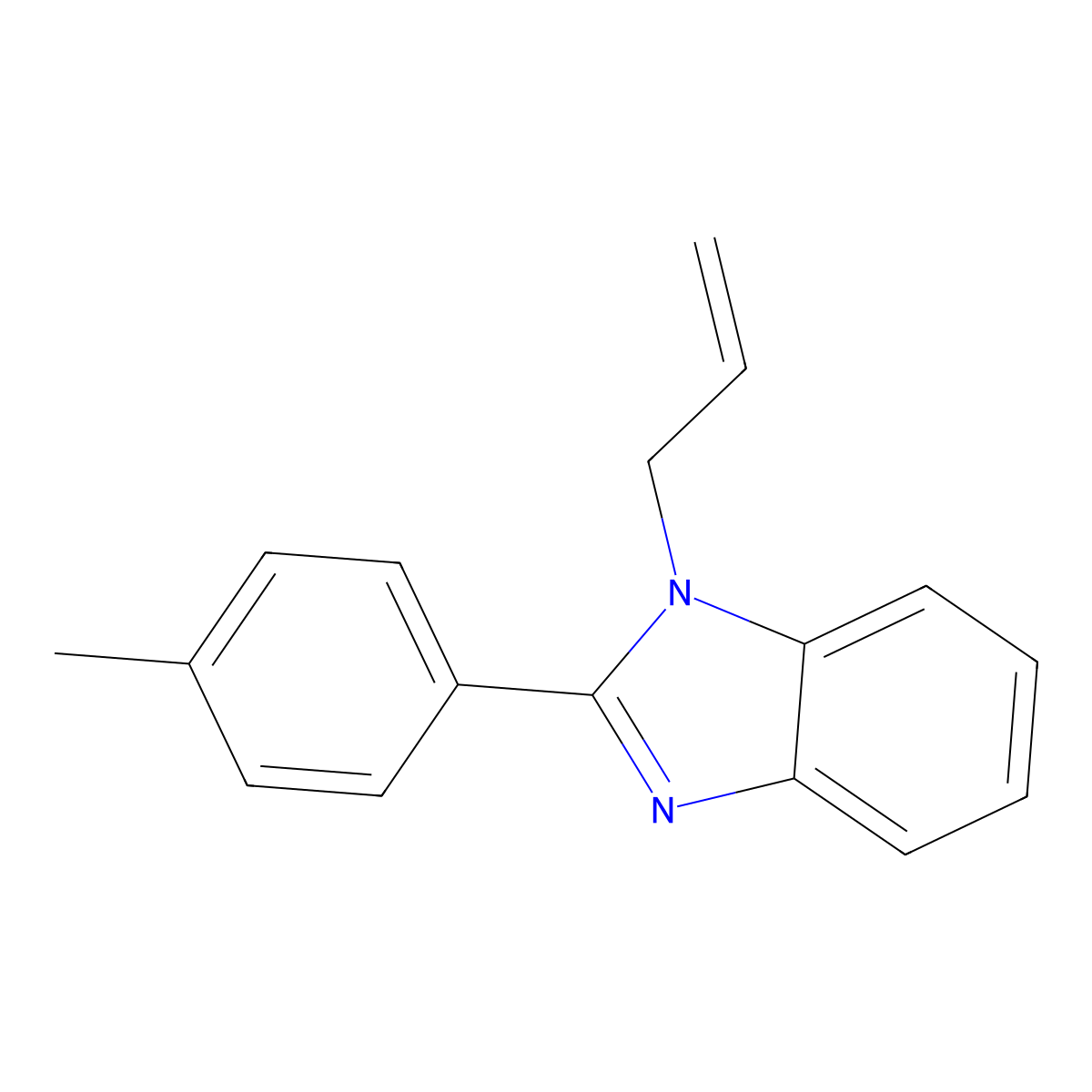 2-(4-methylphenyl)-1-(prop-2-en-1-yl)-1H-1,3-benzodiazole molecular structure, CAS 714261-03-7