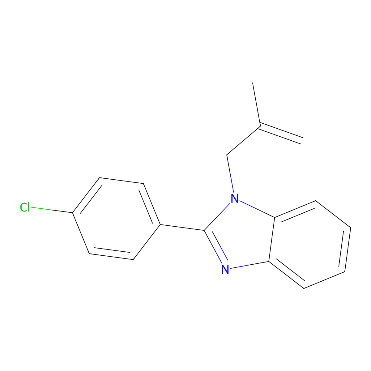 2-(4-Chlorophenyl)-1-(2-methylprop-2-enyl)benzimidazole molecular structure, CAS 714261-04-8