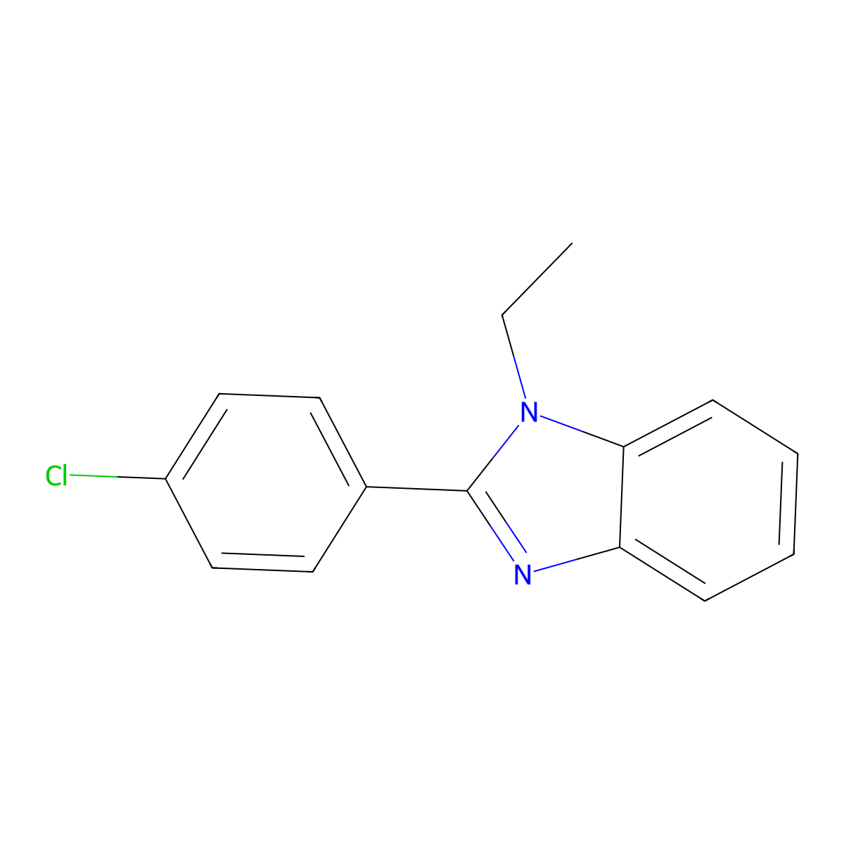 2-(4-Chlorophenyl)-1-ethylbenzimidazole molecular structure, CAS 714261-05-9