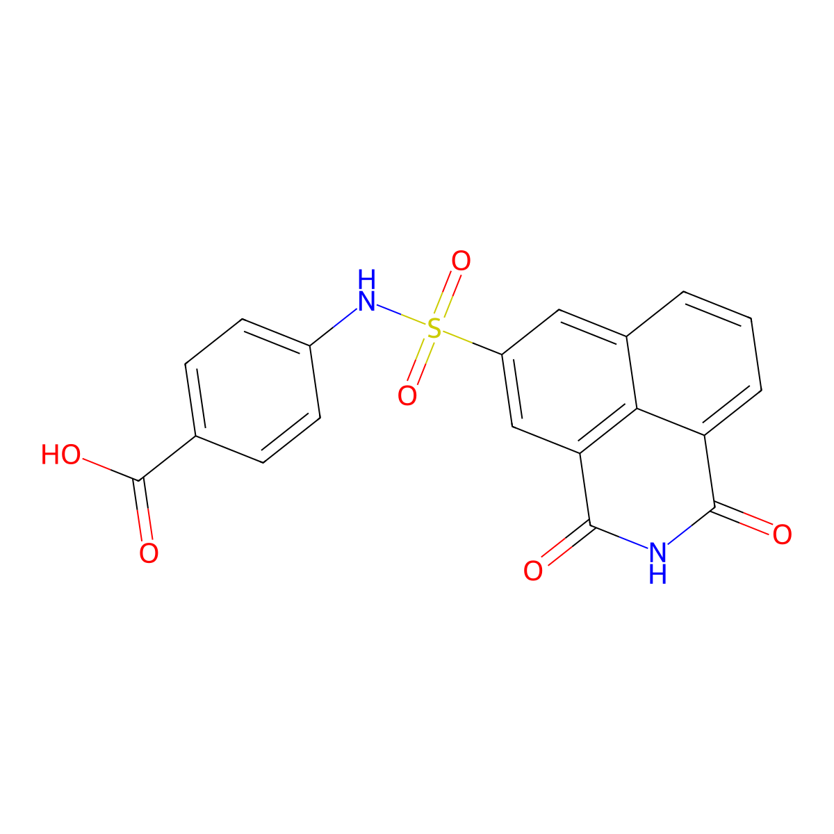 4-[(1,3-Dioxo-5-benzo[de]isoquinolinyl)sulfonylamino]benzoic acid molecular structure, CAS 714261-20-8