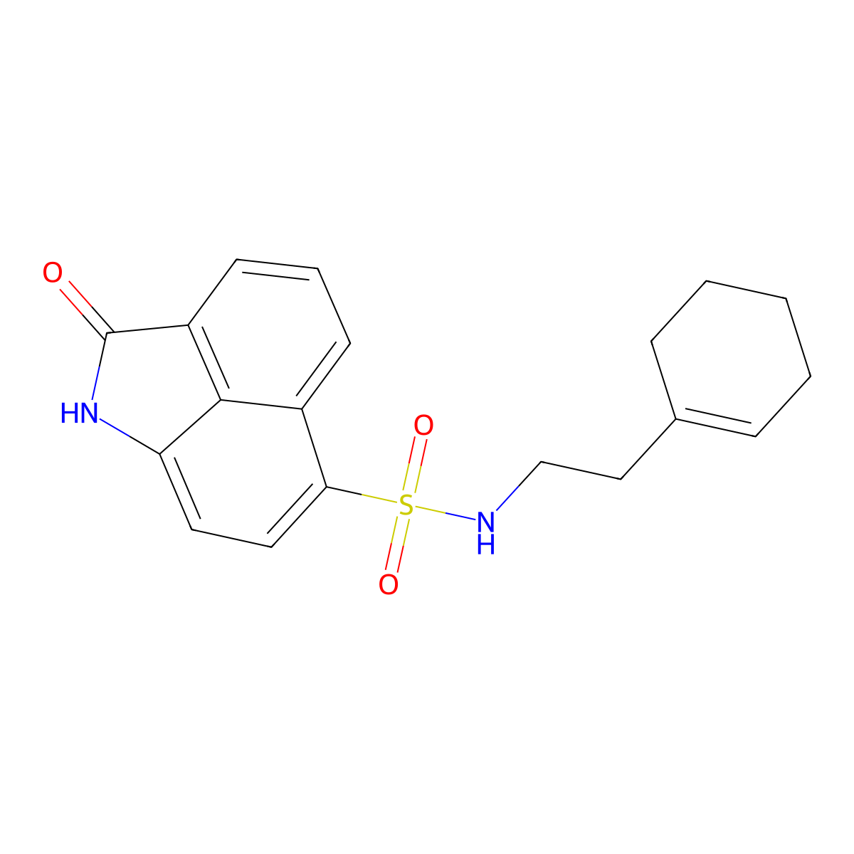 N-[2-(1-cyclohexen-1-yl)ethyl]-2-oxo-1,2-dihydrobenzo[cd]indole-6-sulfonamide molecular structure, CAS 714261-22-0