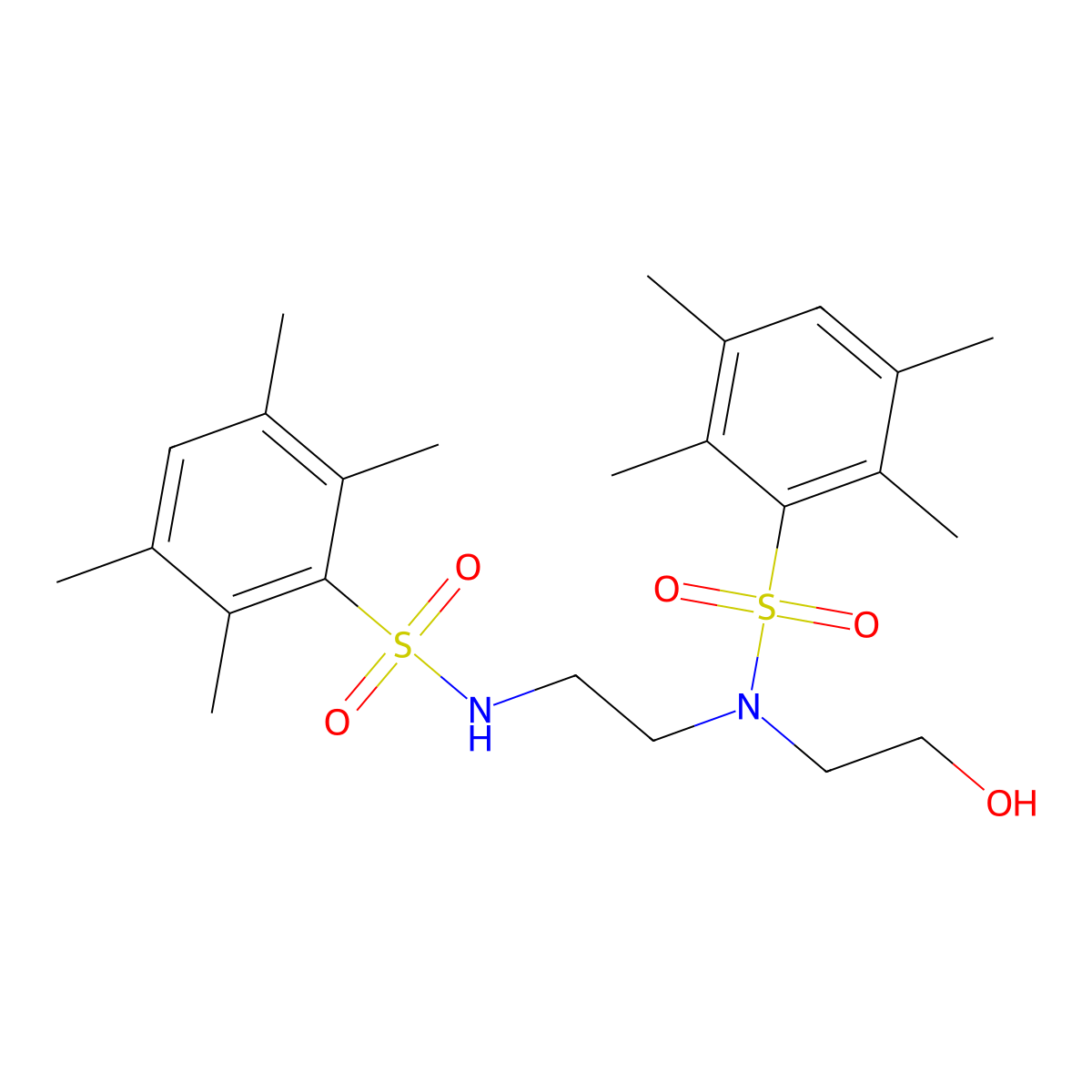 N-[2-[2-hydroxyethyl-(2,3,5,6-tetramethylphenyl)sulfonylamino]ethyl]-2,3,5,6-tetramethylbenzenesulfonamide molecular structure, CAS 714261-23-1