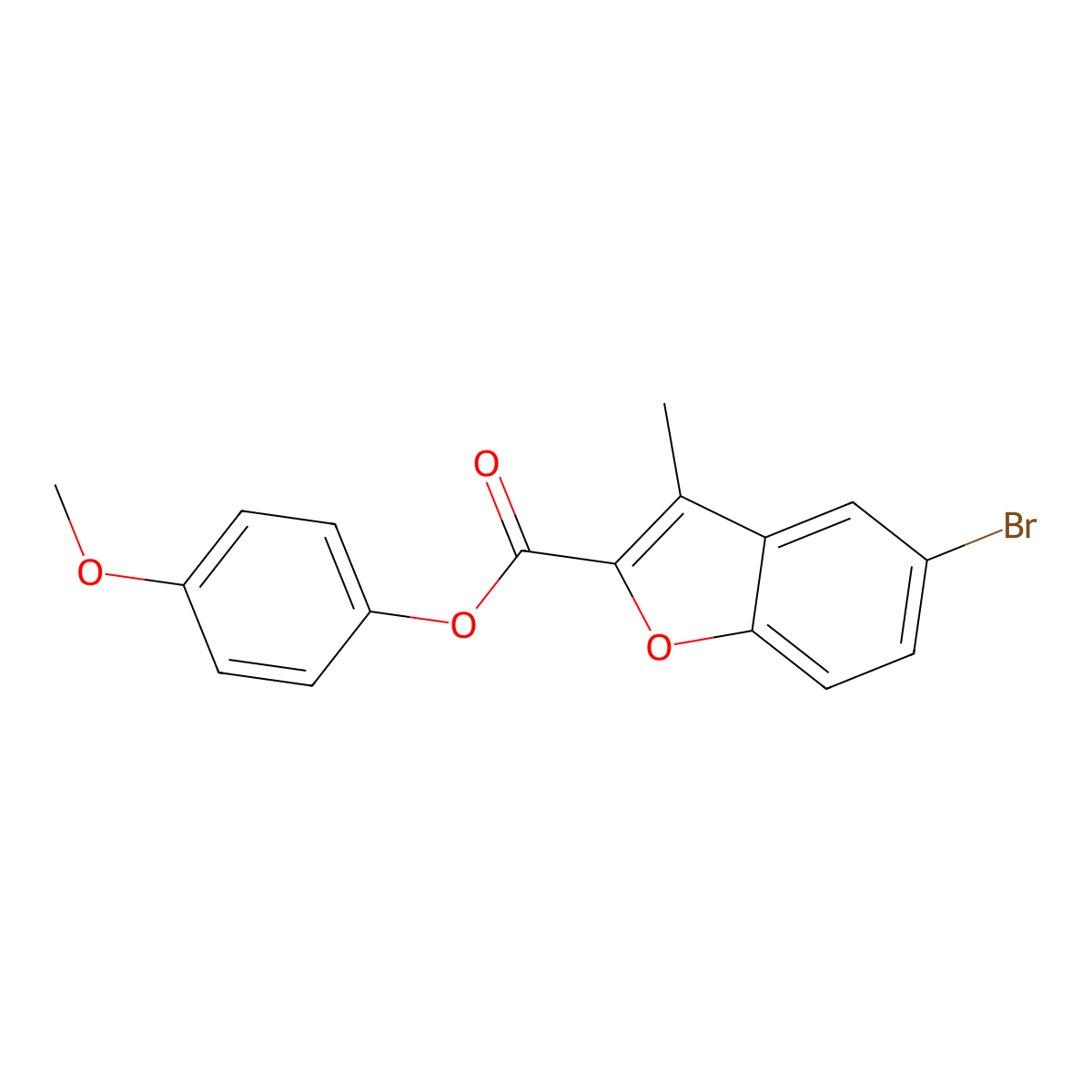 4-Methoxyphenyl 5-bromo-3-methyl-1-benzofuran-2-carboxylate molecular structure, CAS 714261-43-5