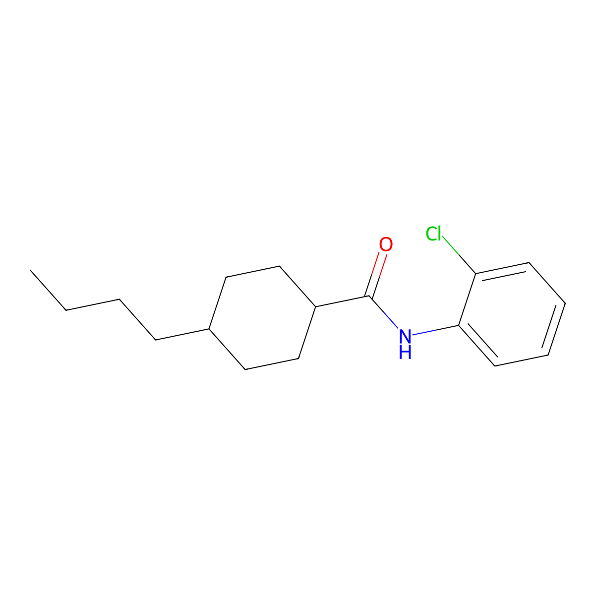 4-butyl-N-(2-chlorophenyl)cyclohexane-1-carboxamide molecular structure, CAS 714261-61-7