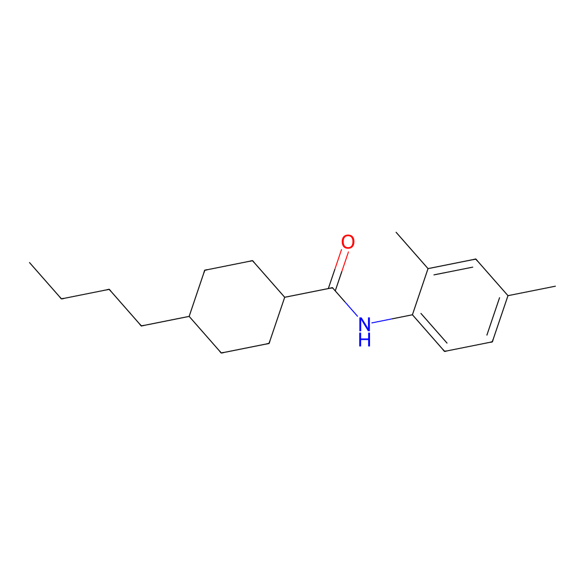4-butyl-N-(2,4-dimethylphenyl)cyclohexane-1-carboxamide molecular structure, CAS 714261-64-0