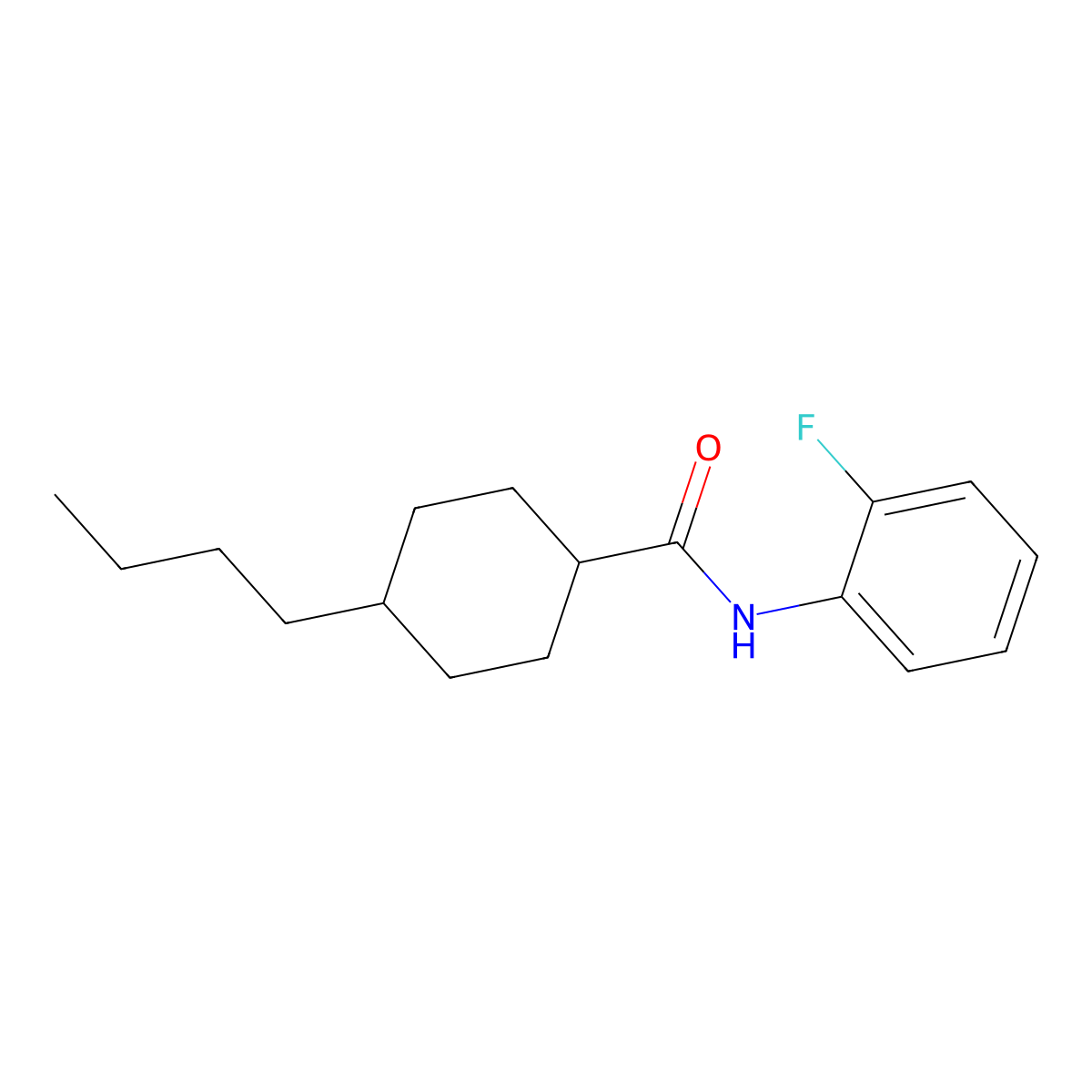4-butyl-N-(2-fluorophenyl)cyclohexanecarboxamide molecular structure, CAS 714261-65-1