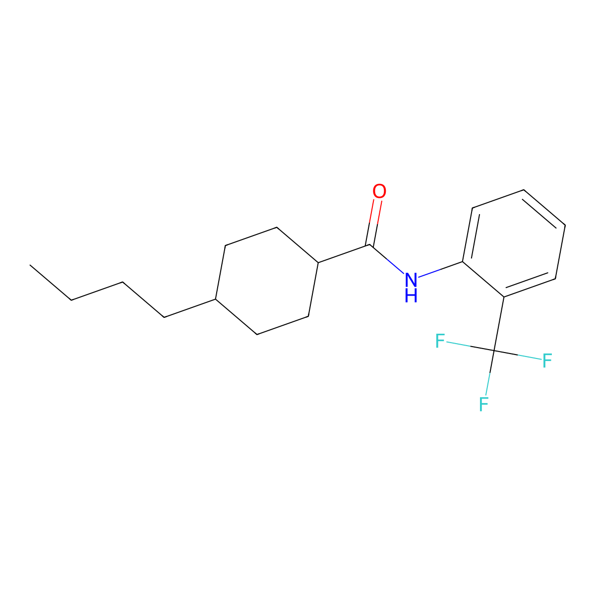 4-butyl-N-[2-(trifluoromethyl)phenyl]cyclohexanecarboxamide molecular structure, CAS 714261-66-2