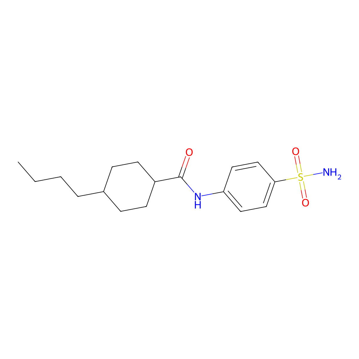 4-butyl-N-(4-sulfamoylphenyl)cyclohexanecarboxamide molecular structure, CAS 714261-67-3