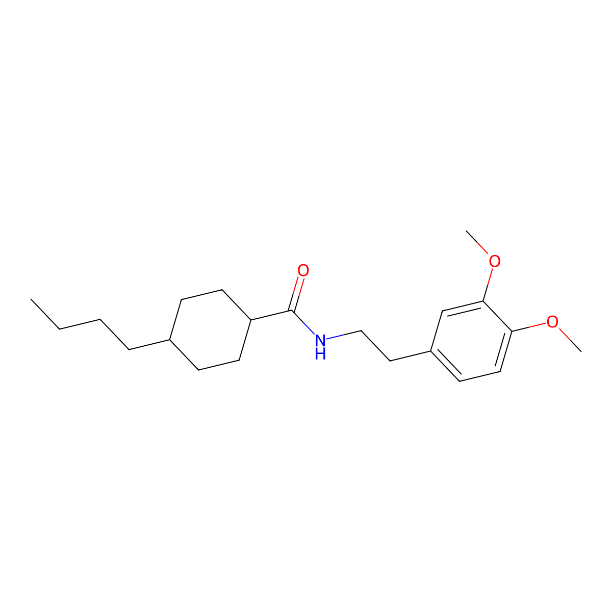 4-butyl-N-[2-(3,4-dimethoxyphenyl)ethyl]cyclohexanecarboxamide molecular structure, CAS 714261-71-9