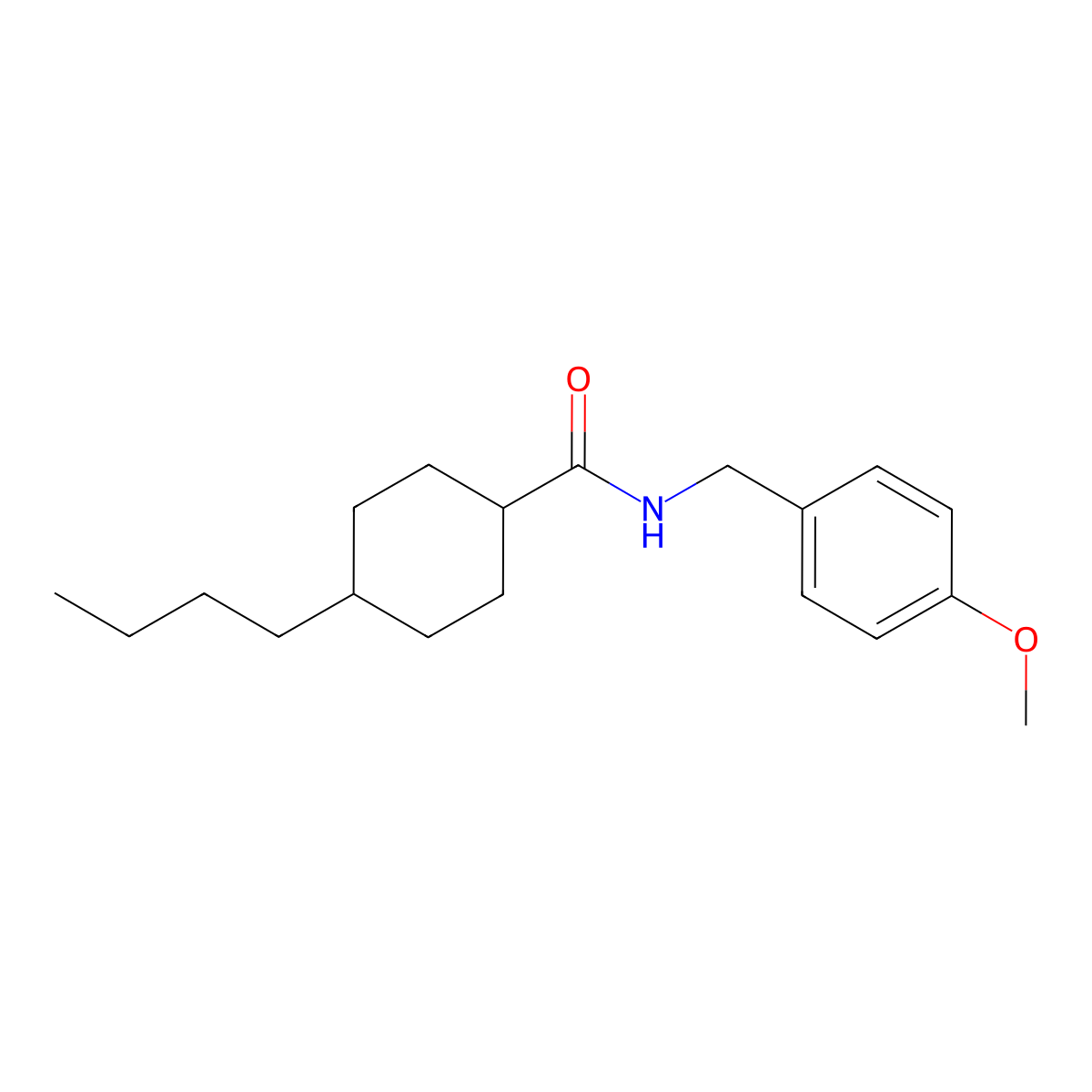 4-butyl-N-[(4-methoxyphenyl)methyl]cyclohexane-1-carboxamide molecular structure, CAS 714261-73-1