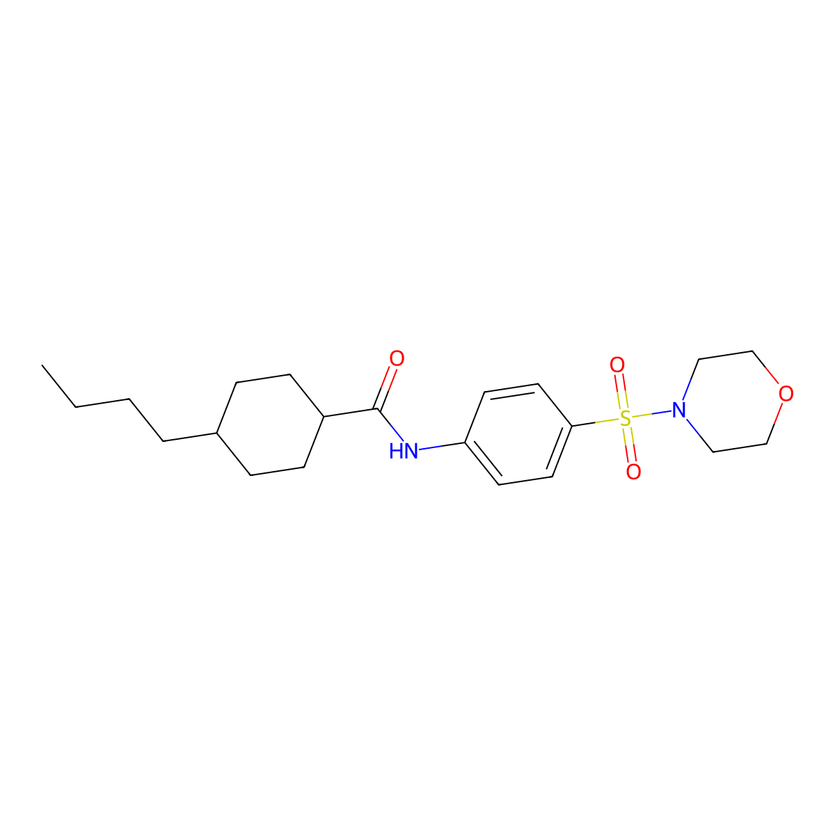 4-butyl-N-[4-(morpholin-4-ylsulfonyl)phenyl]cyclohexanecarboxamide molecular structure, CAS 714262-21-2