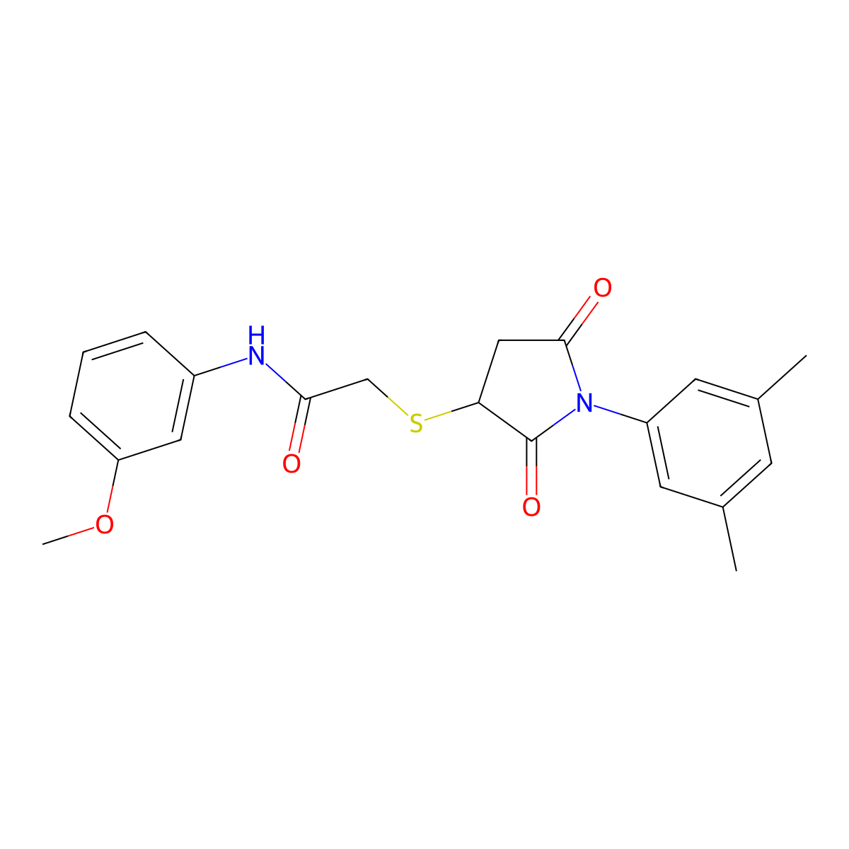 2-((1-(3,5-dimethylphenyl)-2,5-dioxopyrrolidin-3-yl)thio)-N-(3-methoxyphenyl)acetamide molecular structure, CAS 714262-51-8