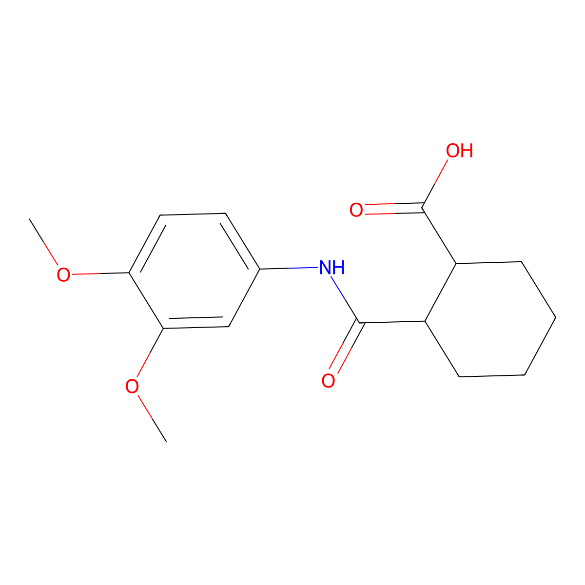 2-[(3,4-Dimethoxyanilino)carbonyl]cyclohexanecarboxylic acid molecular structure, CAS 714262-87-0