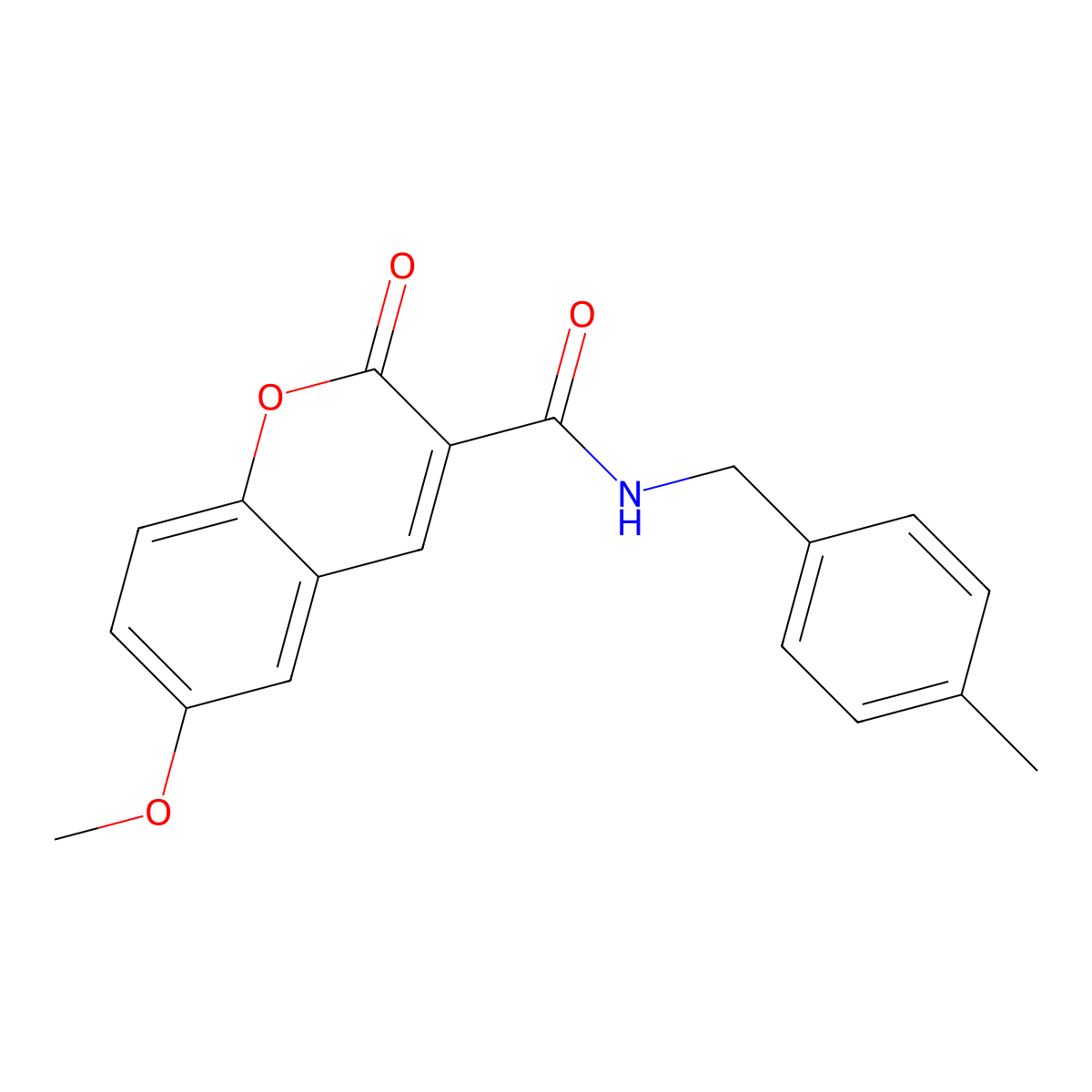 6-methoxy-N-(4-methylbenzyl)-2-oxo-2H-chromene-3-carboxamide molecular structure, CAS 714262-92-7