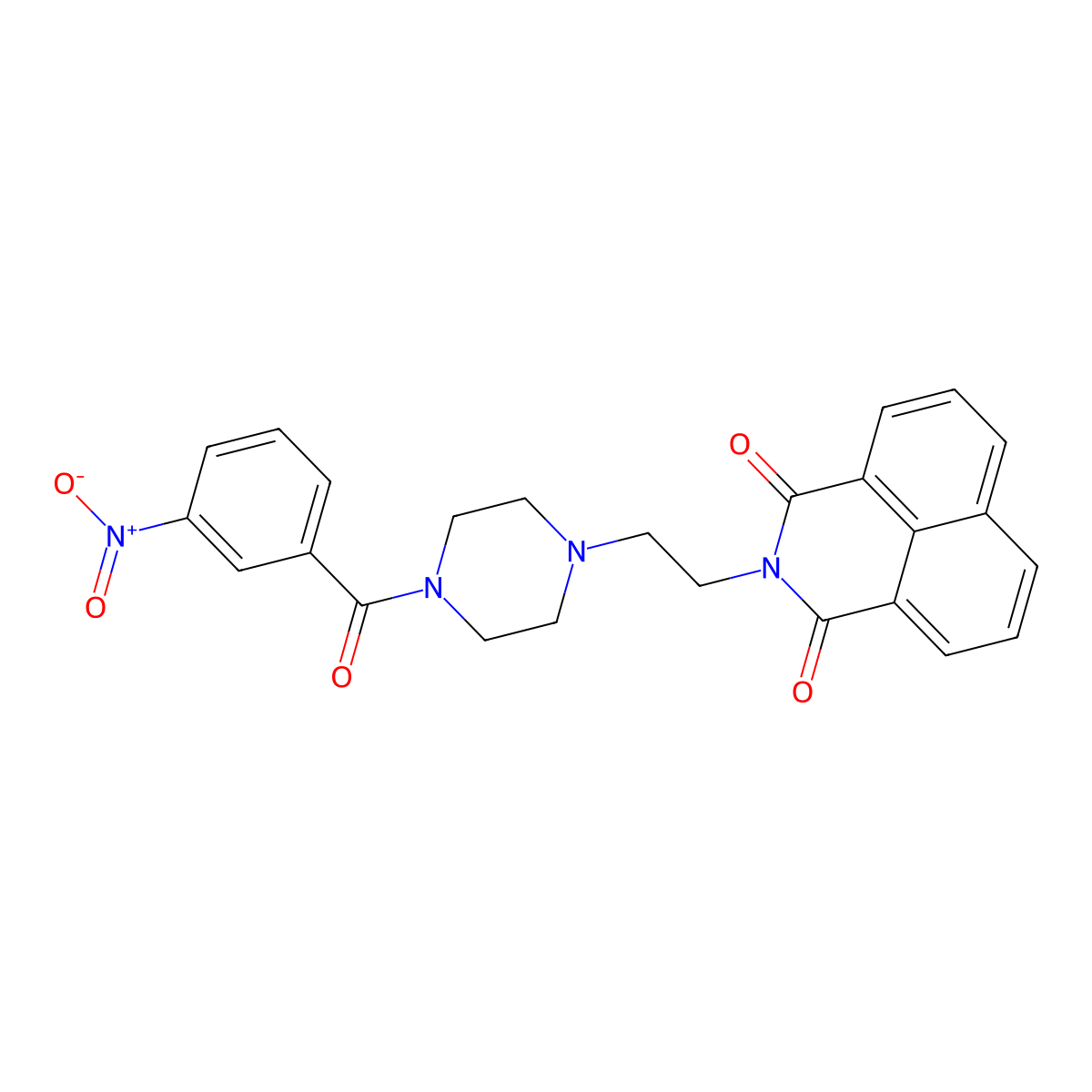 2-[2-[4-(3-Nitrobenzoyl)piperazin-1-yl]ethyl]benzo[de]isoquinoline-1,3-dione molecular structure, CAS 714262-93-8