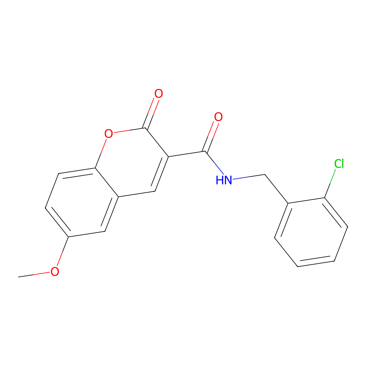 N-[(2-chlorophenyl)methyl]-6-methoxy-2-oxo-2H-chromene-3-carboxamide molecular structure, CAS 714262-96-1