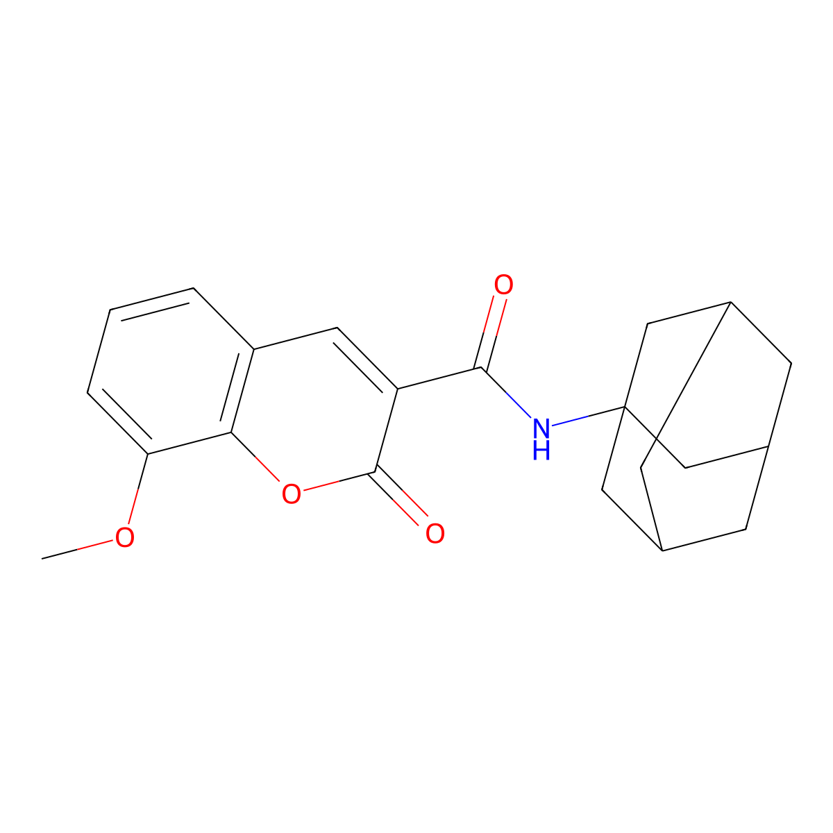 N-(1-adamantyl)-8-methoxy-2-oxochromene-3-carboxamide molecular structure, CAS 714262-99-4