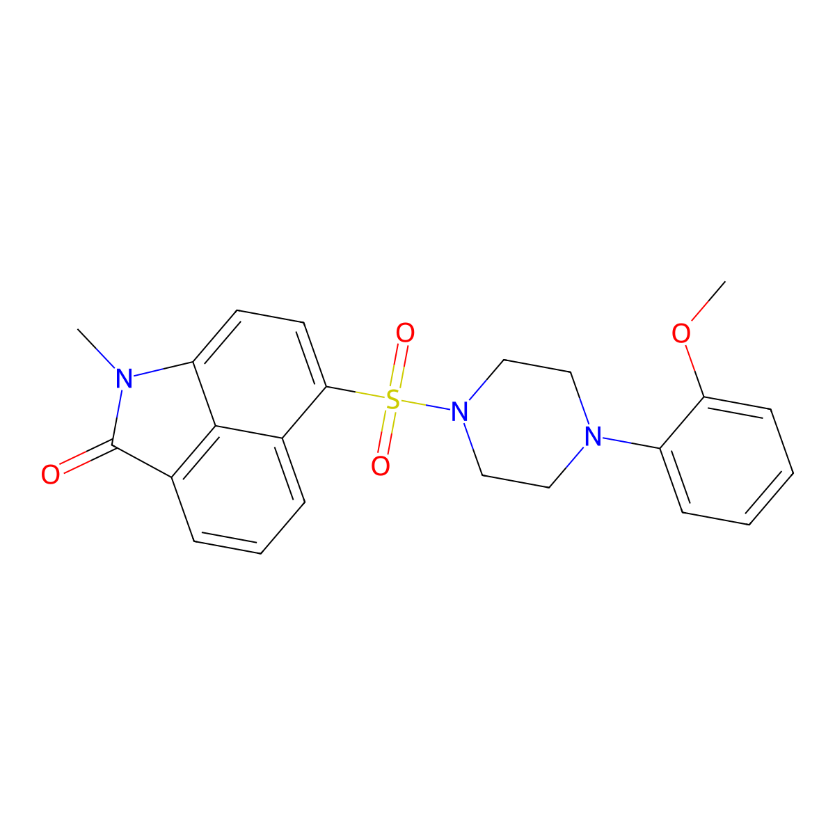 6-{[4-(2-methoxyphenyl)-1-piperazinyl]sulfonyl}-1-methylbenzo[cd]indol-2(1H)-one molecular structure, CAS 714263-04-4