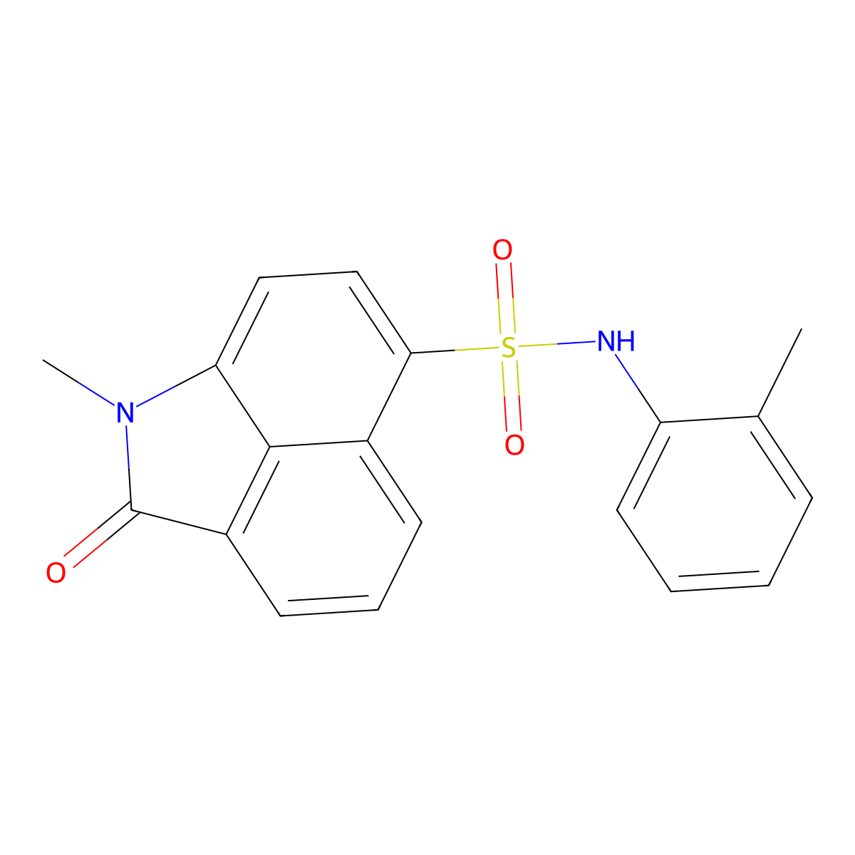 1-methyl-N-(2-methylphenyl)-2-oxo-1,2-dihydrobenzo[cd]indole-6-sulfonamide molecular structure, CAS 714263-05-5