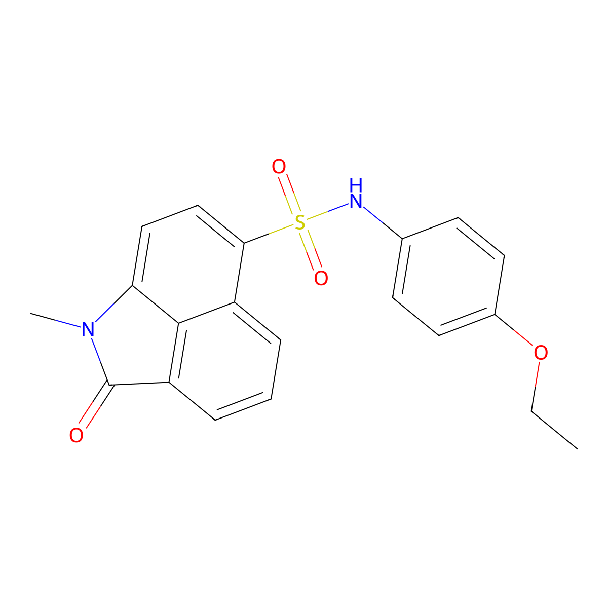 N-(4-ethoxyphenyl)-1-methyl-2-oxo-1,2-dihydrobenzo[cd]indole-6-sulfonamide molecular structure, CAS 714263-06-6