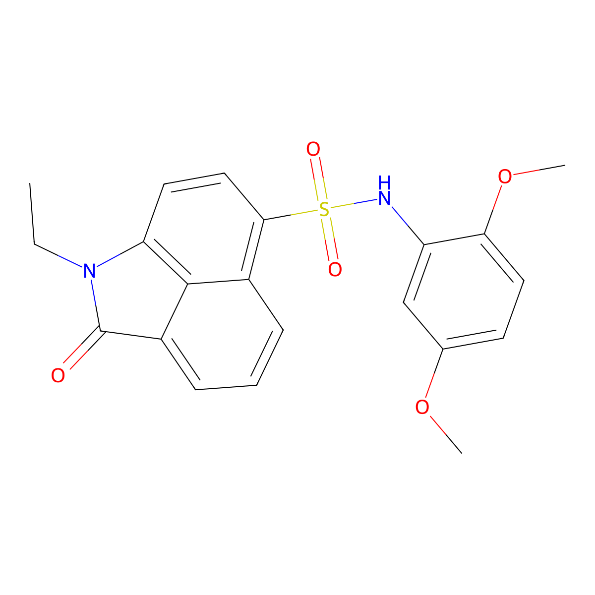 N-(2,5-dimethoxyphenyl)-1-ethyl-2-oxo-1,2-dihydrobenzo[cd]indole-6-sulfonamide molecular structure, CAS 714263-07-7
