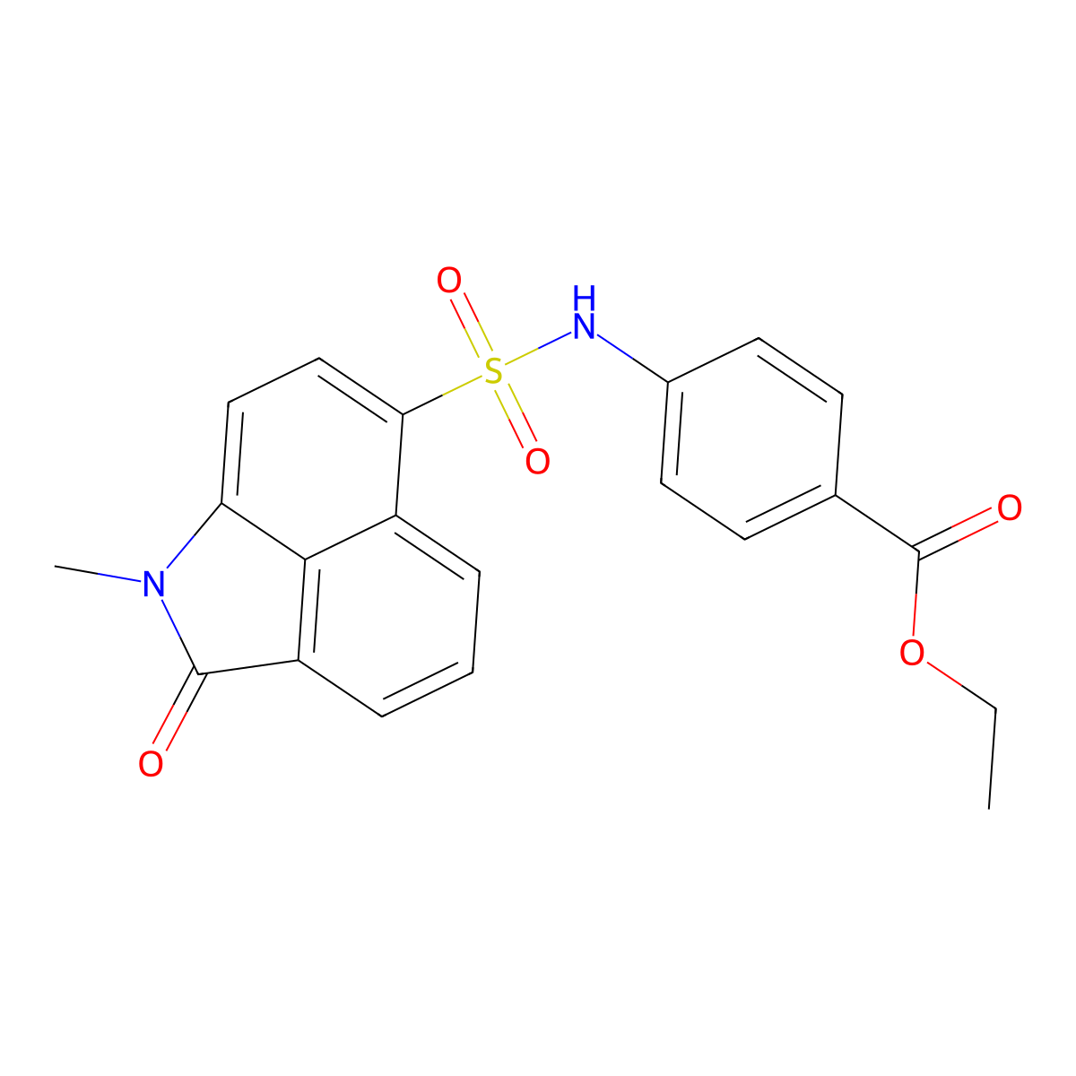 Ethyl 4-{[(1-methyl-2-oxo-1,2-dihydrobenzo[cd]indol-6-yl)sulfonyl]amino}benzoate molecular structure, CAS 714263-08-8