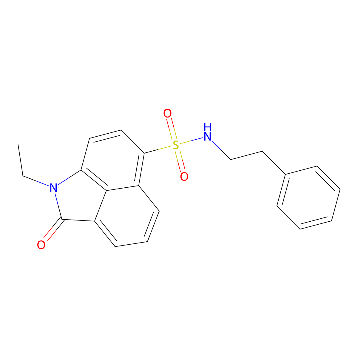1-ethyl-2-oxo-N-(2-phenylethyl)-1,2-dihydrobenzo[cd]indole-6-sulfonamide molecular structure, CAS 714263-09-9