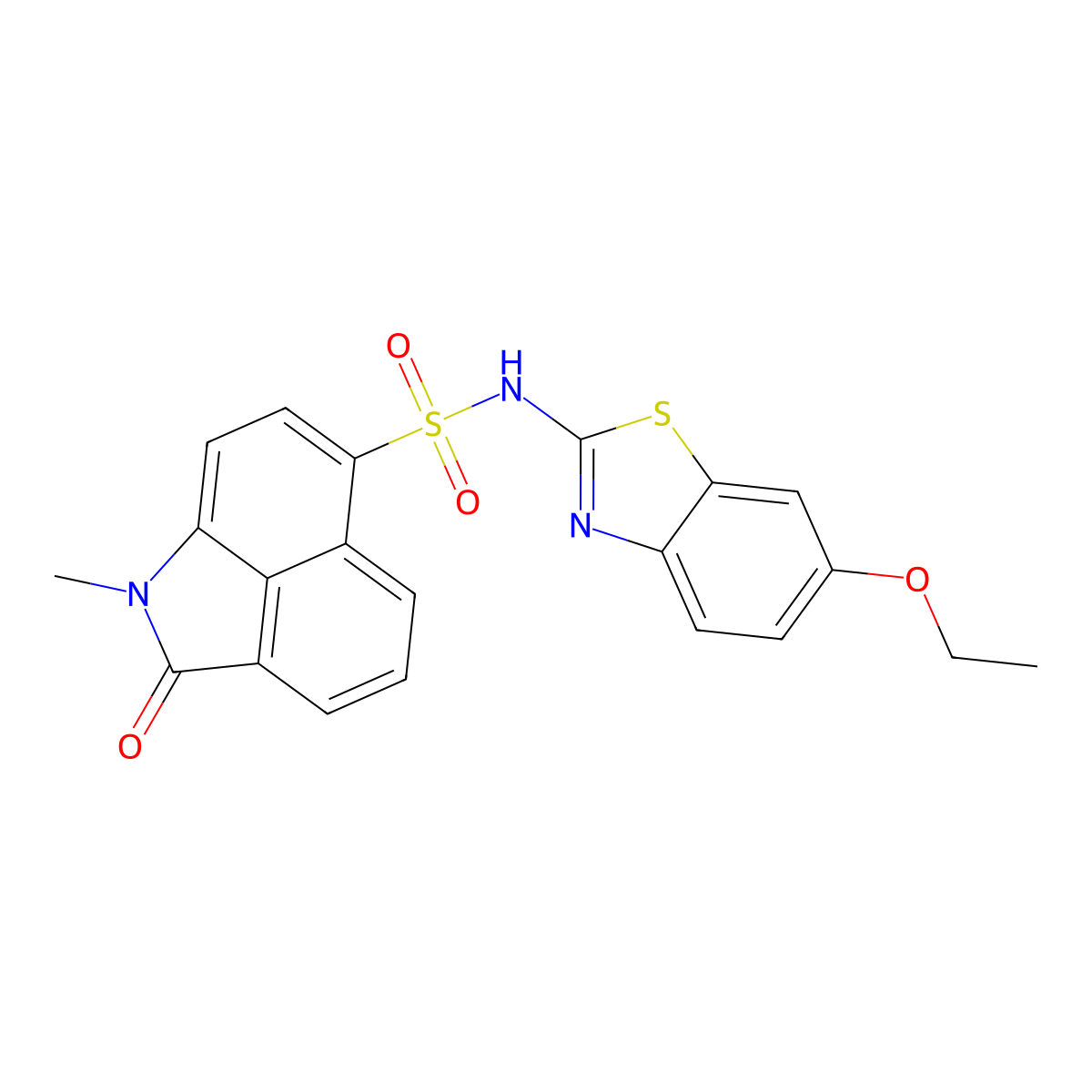 N-(6-ethoxy-1,3-benzothiazol-2-yl)-1-methyl-2-oxo-1,2-dihydrobenzo[cd]indole-6-sulfonamide molecular structure, CAS 714263-11-3