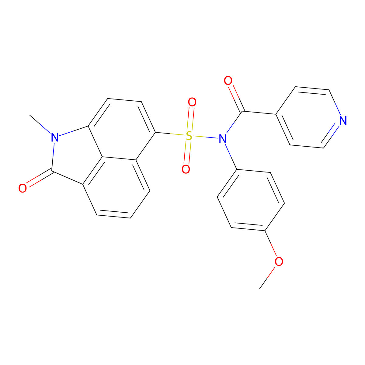 N-(4-methoxyphenyl)-N-[(1-methyl-2-oxo-1,2-dihydrobenzo[cd]indol-6-yl)sulfonyl]isonicotinamide molecular structure, CAS 714263-17-9