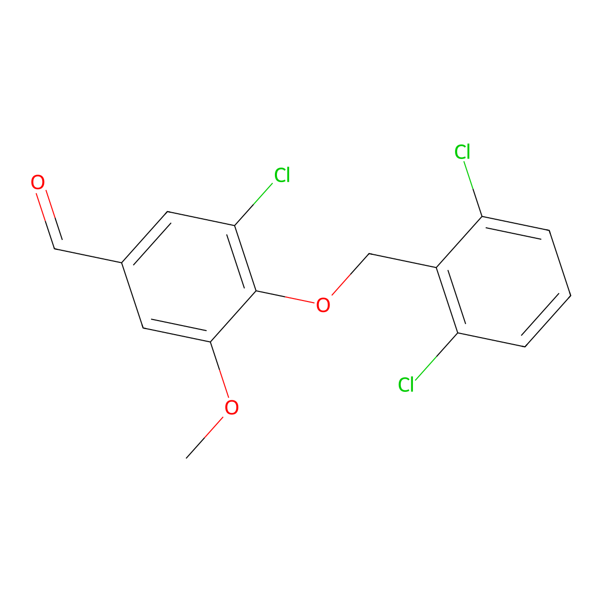 3-Chloro-4-[(2,6-dichlorophenyl)methoxy]-5-methoxybenzaldehyde molecular structure, CAS 714263-67-9
