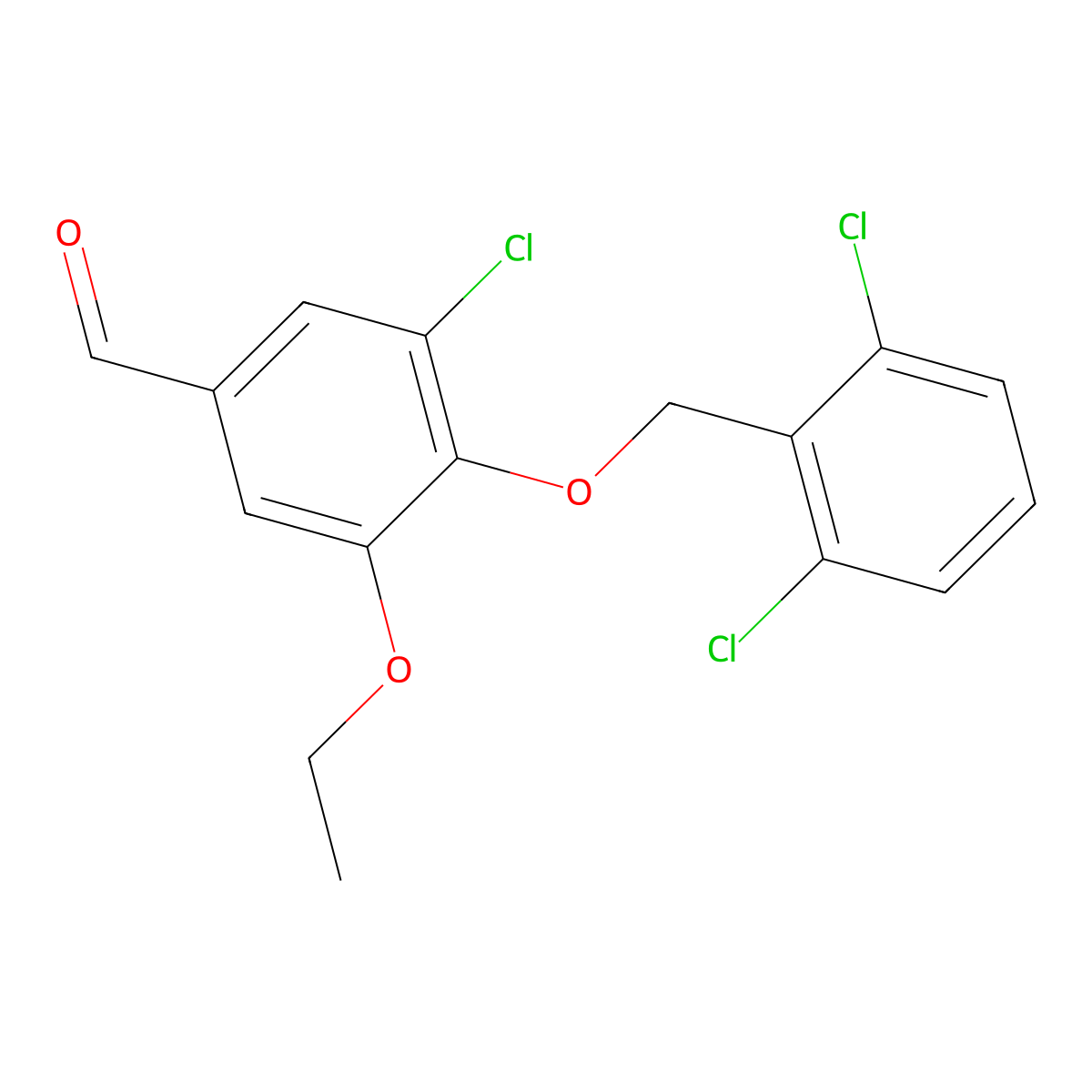 3-Chloro-4-[(2,6-dichlorophenyl)methoxy]-5-ethoxybenzaldehyde molecular structure, CAS 714263-68-0