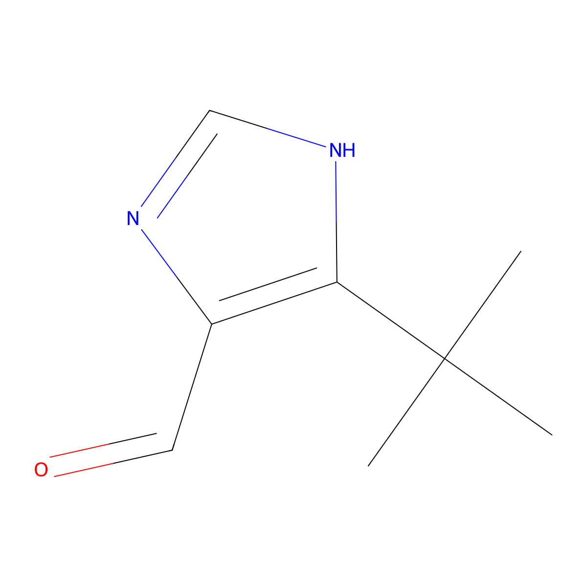 4-(1,1-Dimethylethyl)-1H-imidazole-5-carboxaldehyde molecular structure, CAS 714273-83-3