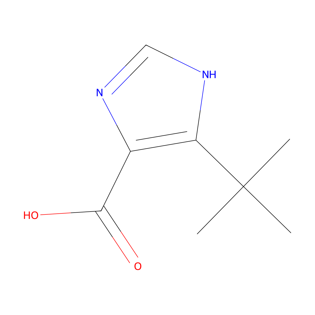 5-tert-butyl-1H-imidazole-4-carboxylic acid molecular structure, CAS 714273-88-8