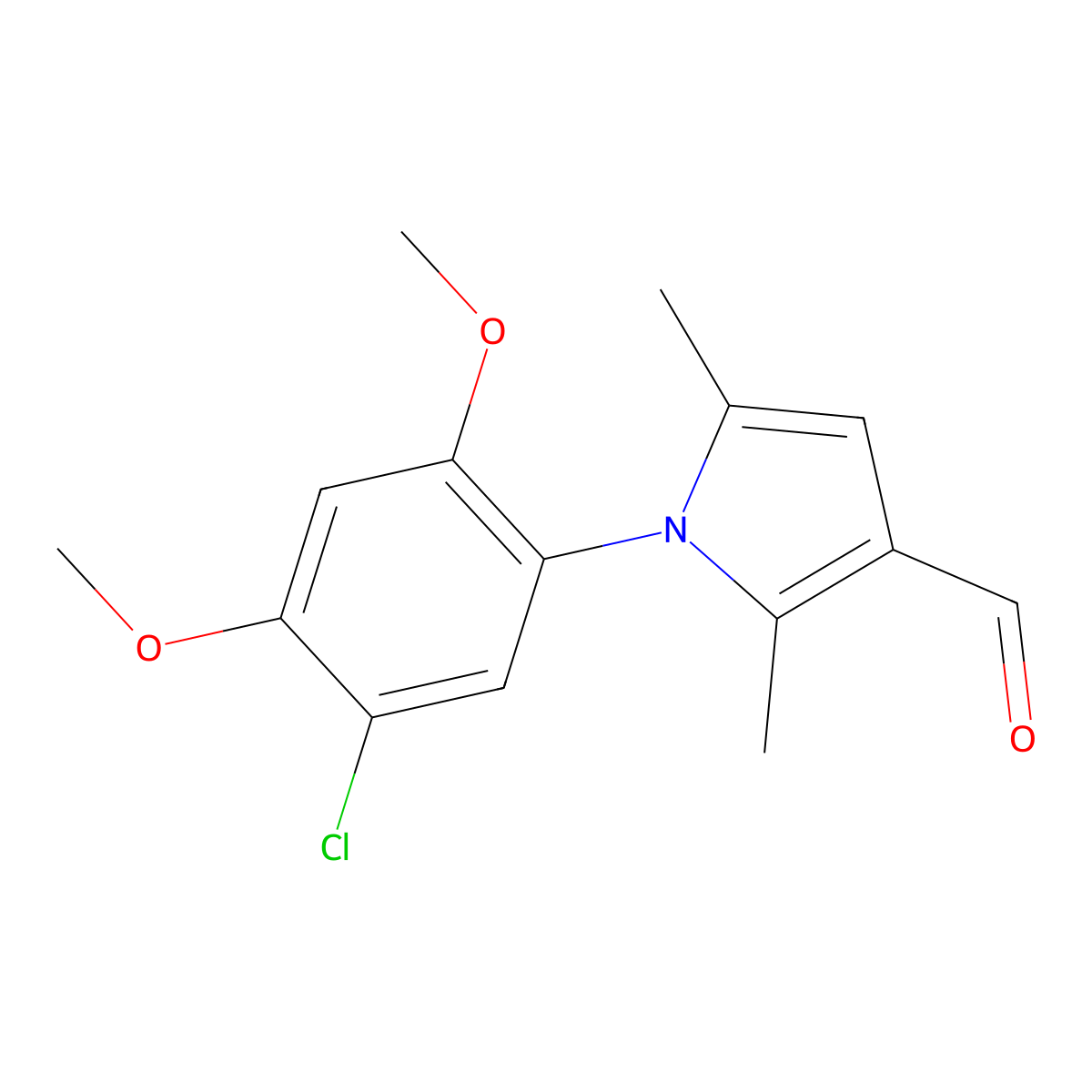 1-(5-Chloro-2,4-dimethoxyphenyl)-2,5-dimethylpyrrole-3-carbaldehyde molecular structure, CAS 714278-10-1